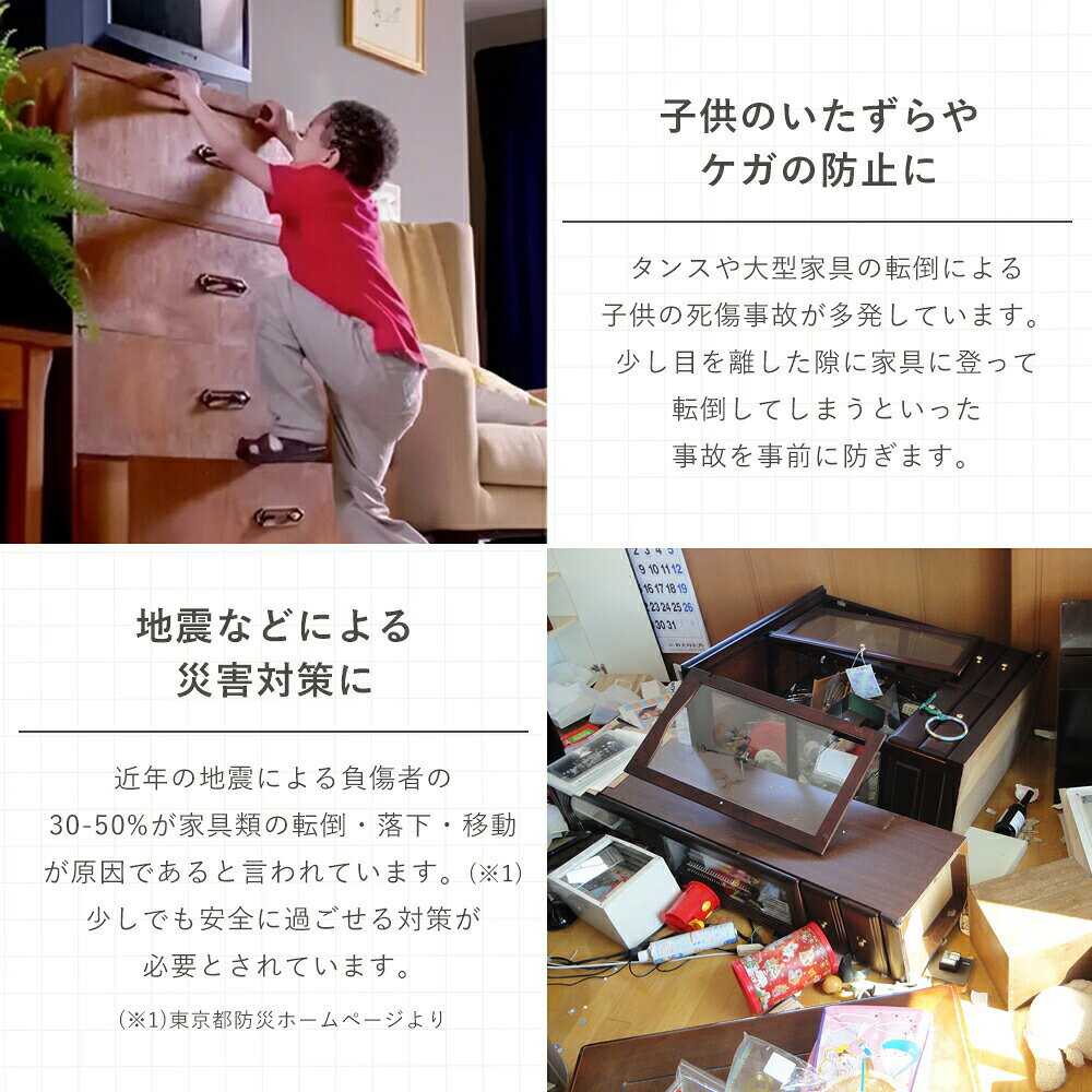家具 転倒防止 粘着シート ストッパー シール 強力 粘着 子供 地震 対策 家具 タンス 棚 キャビネット 転倒 固定 耐震 防災グッズ 倒れ ズレ防止 地震対策グッズ キッチンシール 防災用品 震災 便利グッズ 剥がせる 透明 クリア 5個セット タンス 本棚 [3]