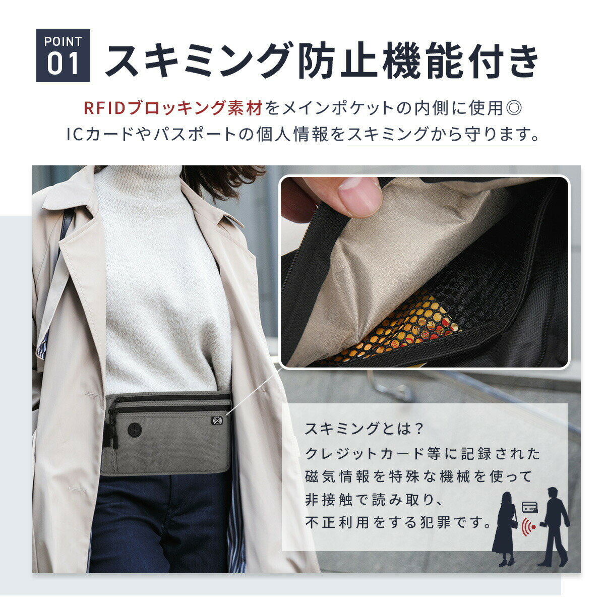 セキュリティポーチ パスポートケース スキミン...の紹介画像3