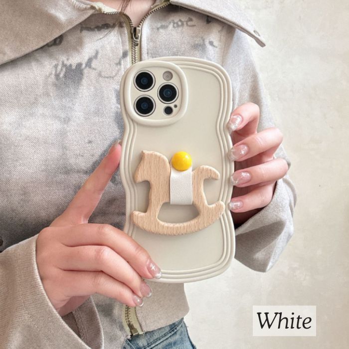 《全9色》iPhoneケース アイフォンケース iPhoneアクセサリー スマホケース 立体 木馬 ゆめかわ 韓国 くすみカラー シリコンケース レディース かわいい 人気 おしゃれ 大人可愛い 高見え プチプラ