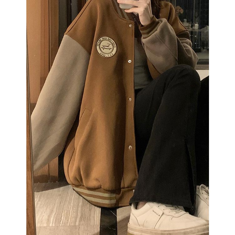 大きいサイズ カジュアル おしゃれ ゆったり オーバーサイズ 長袖 ジャンバー アウター ストリート カジュアル 秋 春 レディース