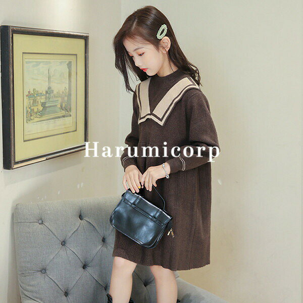 长袖 - ニットワンピース キッズ 子供服 女の子 冬服 長袖ワンピース ニットセーター カットソー ニットソー 韓国子供服 ベビー服 子ども服 ジュニア 子供ドレス ピアノ 発表会 結婚式 七五三 誕生日 入園式 おしゃれ 可愛い お姫様 暖かい 新品 160cm 150cm 140cm 130cm 120cm