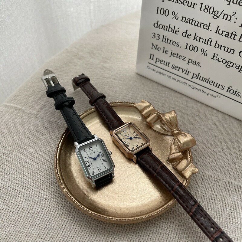 【送料無料】腕時計 レディース 細ベルト 方形 30代 40代 50代 仕事用 ビジネス シンプル ウォッチ かわいい レトロな おしゃれ 大人 カジュアル レディース腕時計 綺麗 見やすい 手頃 安い 学生 プレゼント 母の日 ギフト 七夕お祝い 2色