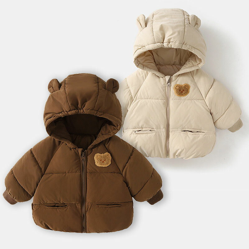 Rakuten - 中綿 コート フード付き ベビー服 アウター キッズ ジャンパー 防寒 男の子 女の子 ウインドブレーカー 冬服 韓国子供服 オーバー ジャケット 子供服 トップス 長袖 暖かい 防寒 軽量 ベビー 赤ちゃん 幼稚園 保育園 入園 入学 80cm 90cm 100cm 110cm 120cm 130cm