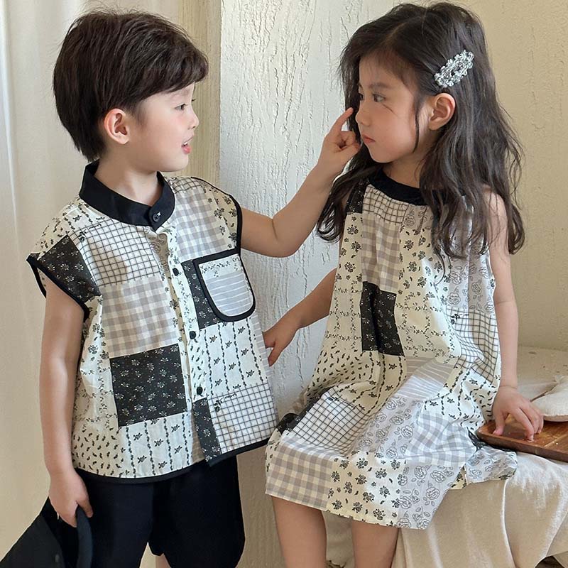 Rakuten - セットアップ キッズ 兄妹 服 上下セット ベビー服 男の子 女の子 ワンピース 半袖 シャツ 綿 ハーフパンツ 春 夏 子供服 ジュニア 赤ちゃん ダンス衣装 ヒップホップ おしゃれ 可愛い 入学 入園 幼稚園 小学生 80cm 90cm 100cm 110cm 120cm 130cm 140cm 150cm