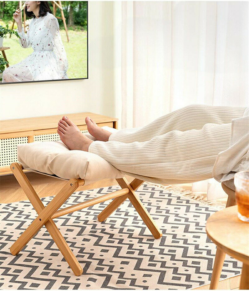 足置き 家庭用 折りたたみ式 ソファスツール 木製 加厚スツール 携帯用 分解可能 洗える 靴を履き替えるスツール 玄関 客間