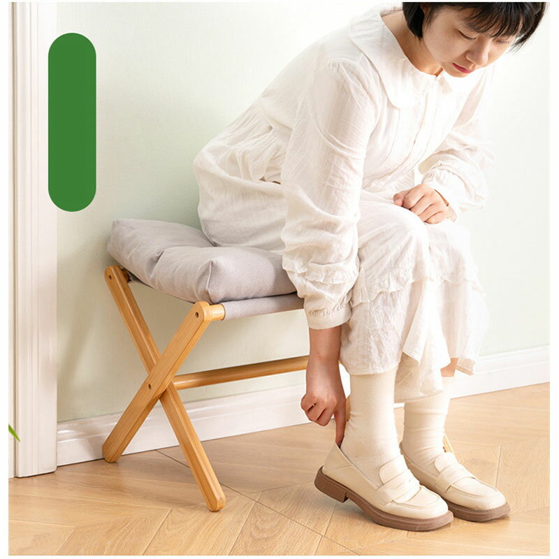 足置き 家庭用 折りたたみ式 ソファスツール 木製 加厚スツール 携帯用 分解可能 洗える 靴を履き替えるスツール 玄関 客間