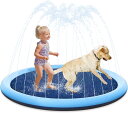 噴水マット ペット用噴水マット 水遊びマット 犬用スプリンクラー プレイマット ビーチマット ビニールプール 水遊び 噴水 おもちゃ 噴水プール 夏の日 芝生遊...