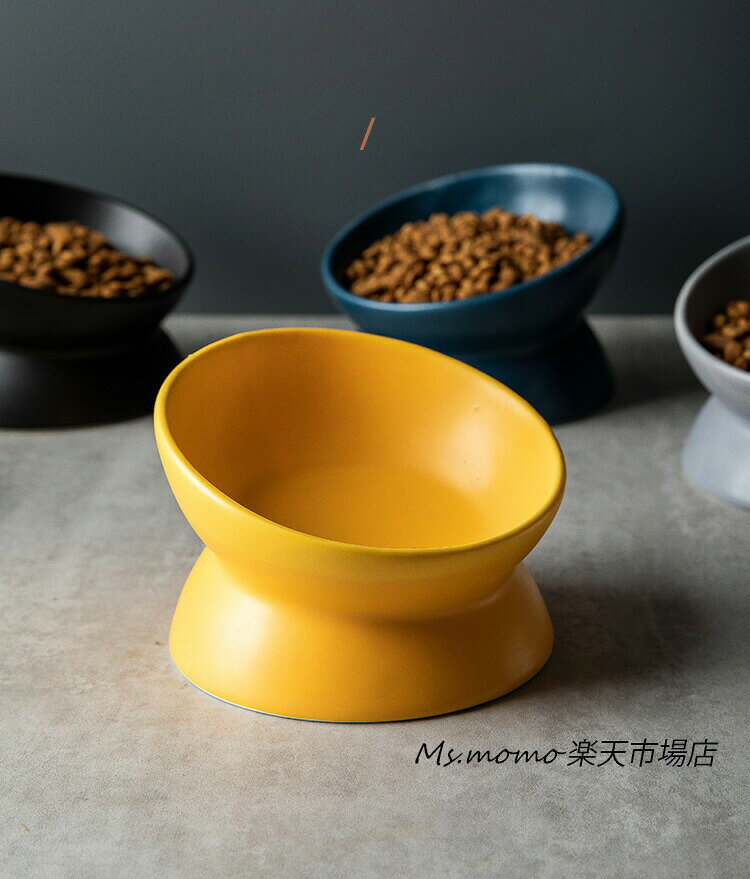 猫 食器 犬 フードボウル セラミックス ペットボウル 吐き戻し防止 陶器 餌皿 餌入れ エサ皿 ペット用 斜め ペットボウル ネックガード 水飲み 猫の鉢 猫用食器 ペット食器 食べやすい エサ入れ エサいれ 皿 お皿 丸い ドッグフード 小型犬用 かわいい おしゃれ 送料無料