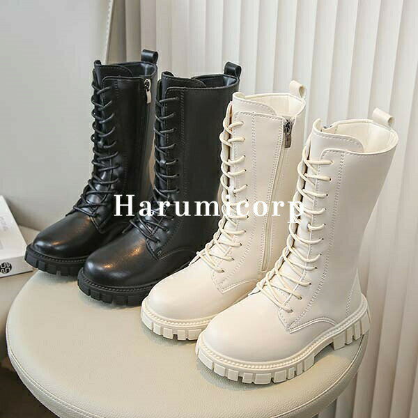 Long Boots - ロングブーツ キッズ 子供 靴 女の子 ブーツ ジュニア レースアップブーツ 編み上げ シューズ 子供ブーツ 春秋冬 おしゃれ 可愛い フォーマル靴 入学式 卒業式 発表会 結婚式 ピアノ キッズ靴 ベビー靴 入園 入学 学生 お姫様 誕生日 プレゼント 16 17 18 19 20 21 22cm