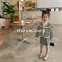 子供服 女の子 セットアップ キッズ 秋冬 韓国子供服 スカートセット アウター 中綿コート 厚手 スカート チェック柄 フォーマル 子供スーツ トップス ボト...