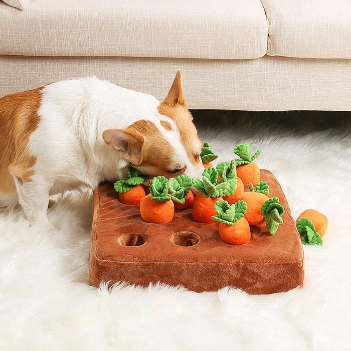 にんじん畑 ノーズワークトイ 犬 猫 知育玩具 知育おもちゃ ペット用品 ぬいぐるみ 人参 遊び 運動不足 プレゼント トイ ストレス解消 ペット おもちゃ