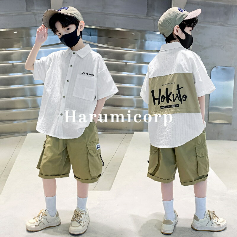 樂天商城 - ジャージ 上下セット 韓国子供服 男の子 シャツ 半袖英字ハーフパンツ ベビー服 セットアップ キッズ ジュニア おしゃれ 可愛い 子供ジャージ 夏服 トップス ボトムス スポーツ 運動着 トレーナー スウェット 入学 入園 吸汗速乾 140cm 130 120 110 100 90
