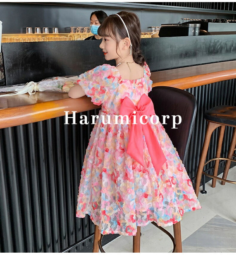 Short Sleeves - 子供服 ワンピース 春夏 女の子 キッズワンピース 半袖ワンピース 花柄ワンピース 子供ワンピース 入園式 韓国子ども服 女の子ワンピース ジュニア 子供ドレス 七五三 誕生日 子ども服 ベビー服 おしゃれ 可愛い お姫様 通学 通園 学生 シンプル カジュアル 新品 140cm 130cm