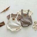 セットアップ キッズ 綿 ベビー服 Tシャツ 半袖 ロンパース 子供服 女の子 男の子 上下セット 春 夏 新生児 赤ちゃん トップス サロペット おしゃれ 可愛い 入園 保育園 幼稚園 66 73 80 90cm ルームウェア 誕生日 出産祝い プレゼント お出かけ