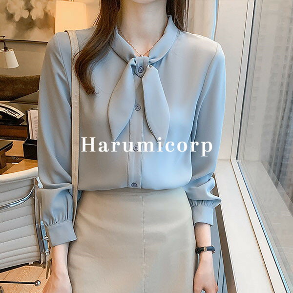 ブラウス レディース ワイシャツ オフィス おしゃれ 長袖 白 春服 トップス シャツ フォーマル シフォン 無地 カットソー きれいめ 大きいサイズ 体型カバー カジュアル ゆったり シンプル 韓国風 可愛い 大人 通勤 OL 上品 着痩せ 新品 40代 50代 30代 20代 M L