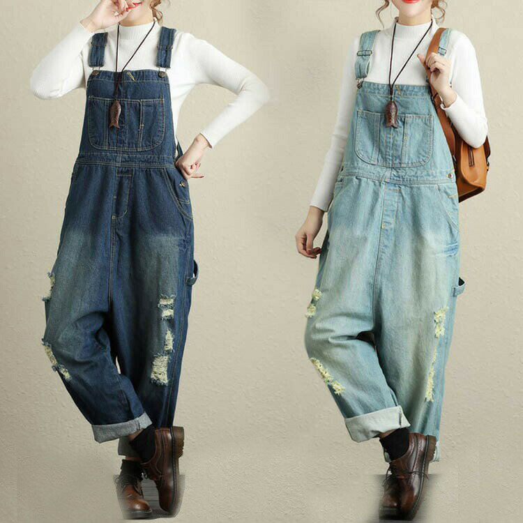 デニムサロペット レディース オーバーオール ワイド ロング ゆったり カジュアル 秋冬 大人 パンツ サロペット 可愛い きれいめ　カジュアル ゆったり目