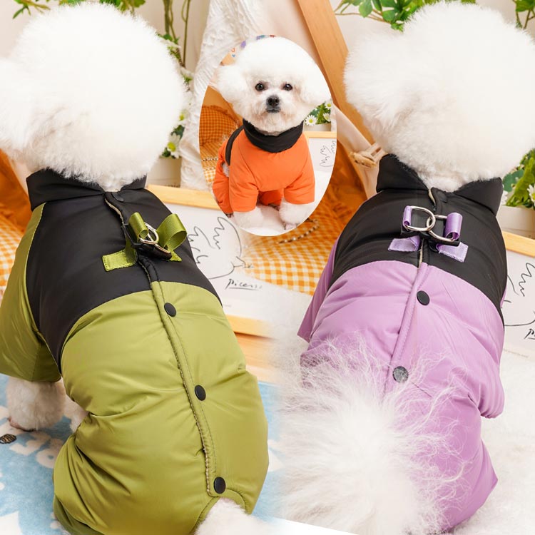 犬服 ジャケット 4本足 厚手 防寒 一体型 犬 ベスト コート 猫 小型犬 中型犬 着脱簡単 秋 冬 お散歩 犬服 ダウンベスト ペット服 ハーネス コート ドッグウェア 洋服 ボア 暖かい アウター 軽量 戸外運動 ハーネス一体型 ジャンパー 裏ボア 防水 お出かけ 猫 軽量 ペット用