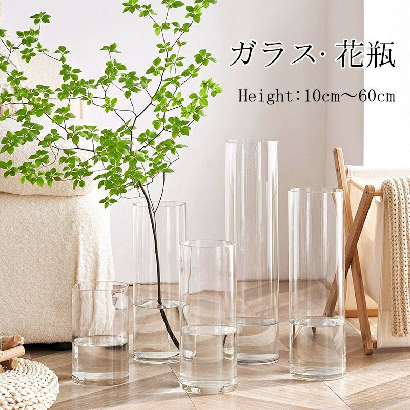 樂天商城 - 【10%OFFクーポン】花瓶 ガラス おしゃれ 花器 大きい 一輪挿し フラワーベース 透明 20cm 30cm 60cm 北欧 インテリア 雑貨 新生活 リビング 寝室 玄関 書斎 窓辺 食卓 花びん 円柱 生花 造花 植物 新築祝い 引っ越し祝い 結婚祝い 敬老の日 ギフト かわいい 小さい シンプル