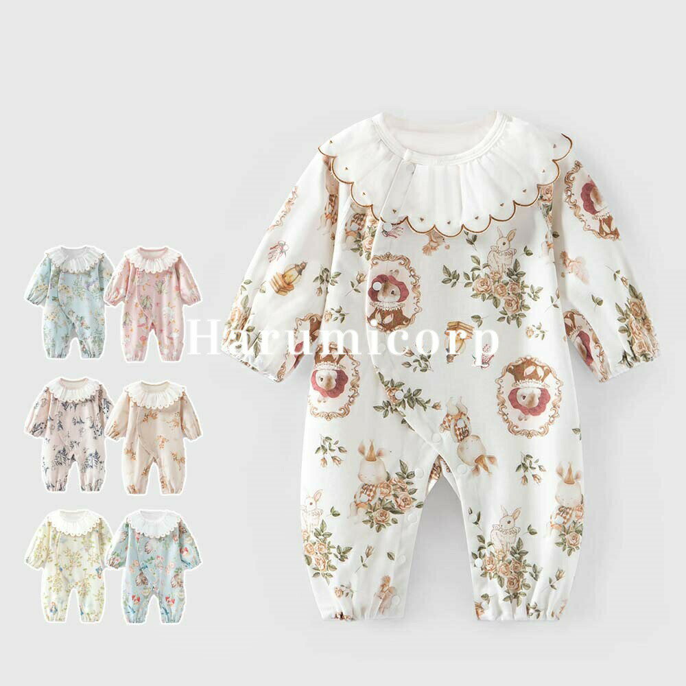 【6%OFFクーポン】ロンパース 長袖 秋冬 女の子 赤ちゃん 新生児 退院着 セレモニ...