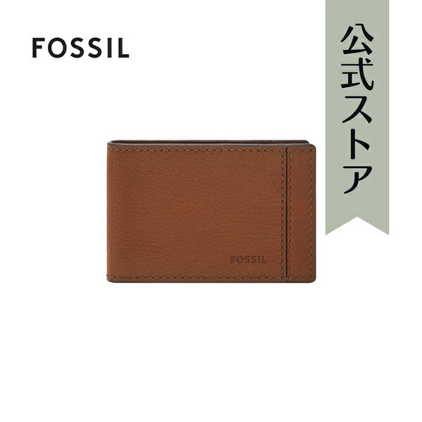 フォッシル レザー Card Case メンズ ブラウン レザー Liam SML1885200 2024 春