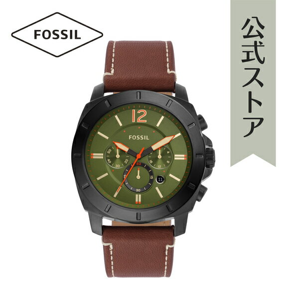 フォッシル 腕時計（メンズ） 【70%OFF】フォッシル 腕時計 クォーツ メンズ ブラウン レザー PRIVATEER BQ2760 春 2023 FOSSIL 公式 ブランド ビジネス 防水 誕生日 プレゼント 記念日 ギフト