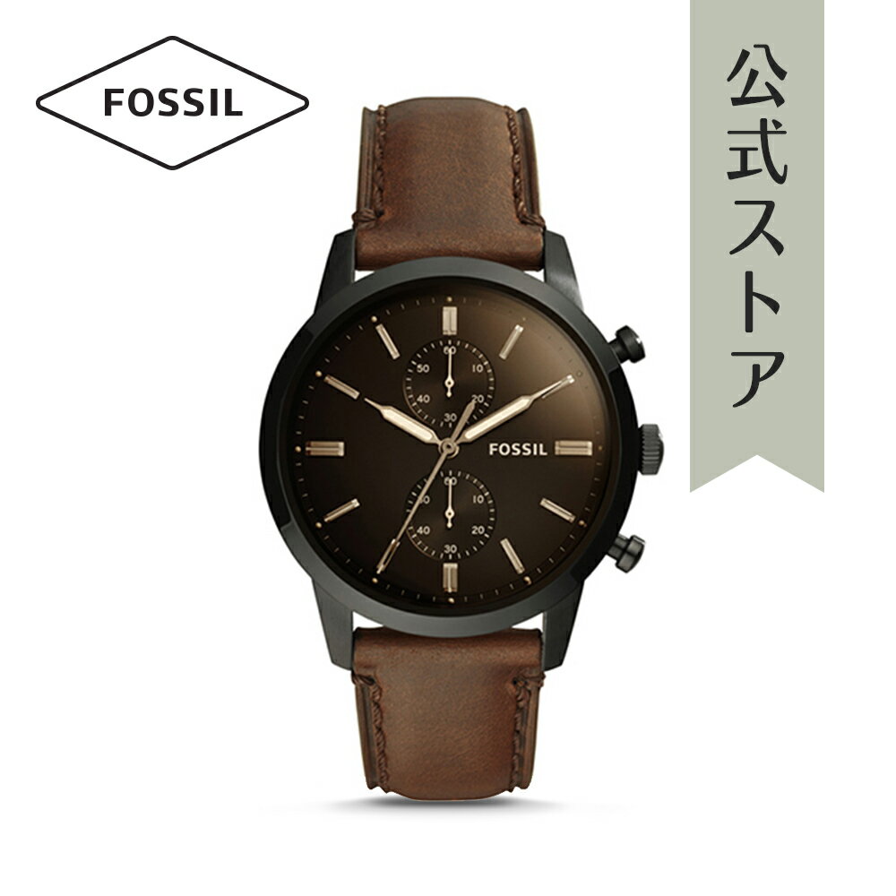 フォッシル 腕時計（メンズ） 腕時計 メンズ フォッシル アナログ 時計 ブラウン レザー 44MM TOWNSMAN タウンズマン FS5437 FOSSIL 公式 ブランド ビジネス 防水 誕生日 プレゼント 記念日 ギフト