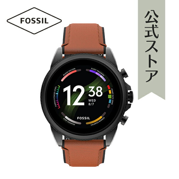 2021 秋の新作 フォッシル スマートウォッチ ジェネレーション6 ブラウン タッチスクリーン メンズ FOSSIL 腕時計 FTW4062 GEN 6 SMARTWATCH 公式 通話機能付き GPS 心拍 健康管理 着信通知 音楽制御 生活 防水