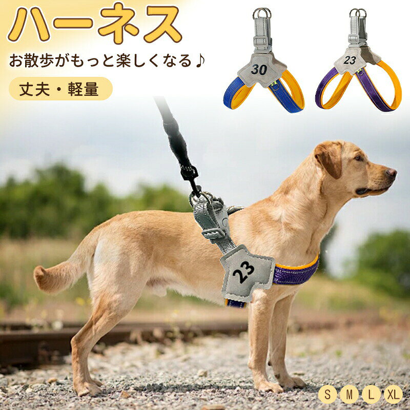 ペット用品 中型犬 超大型犬 ハーネス 犬用ハーネス おしゃれ セット 負担 首輪 通気性 少ない おしゃ..
