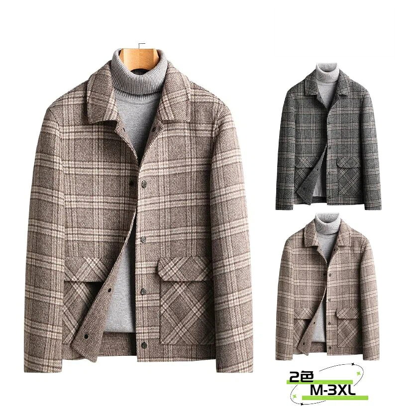 Rakuten - ウールコート メンズ 45%ウール アウター 防寒着 暖か シングルブレスト カジュアル ビジネス 冬服 アメカジ 着回し 冬 メンズ 秋冬 無地 長袖 ショート丈 チェスターコート ジャケット ハーフコート ジャケット トレンチコート ジャケット コート