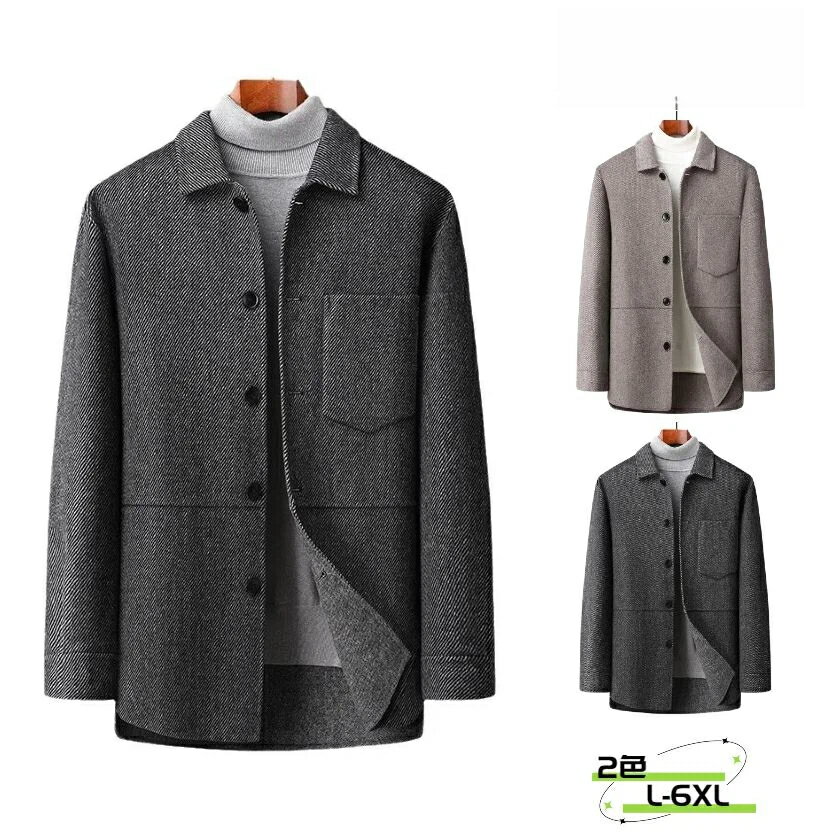 ウールコートロングメンズシングルブ...