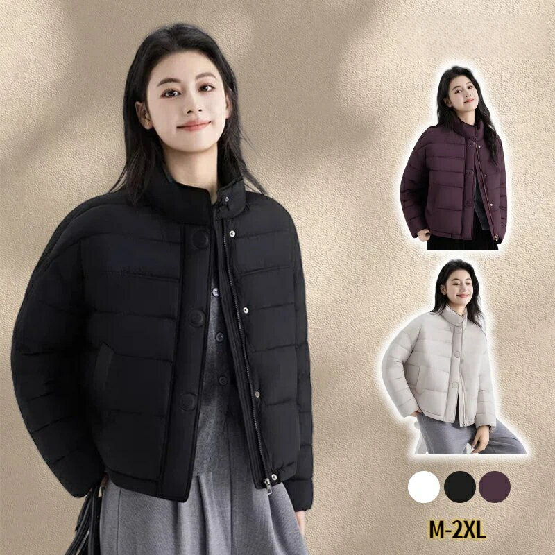 Rakuten - 中綿ジャケット 冬服 保温 ショート丈 大きいサイズ 韓国風 冬 アウター 暖かい レディース 防風 軽量 防寒 中綿 長袖 防寒着 抜け感 スタンドカラー ゆったり 中綿コート ライトジャケット 防寒コート ダウンジャケット ダウンコート