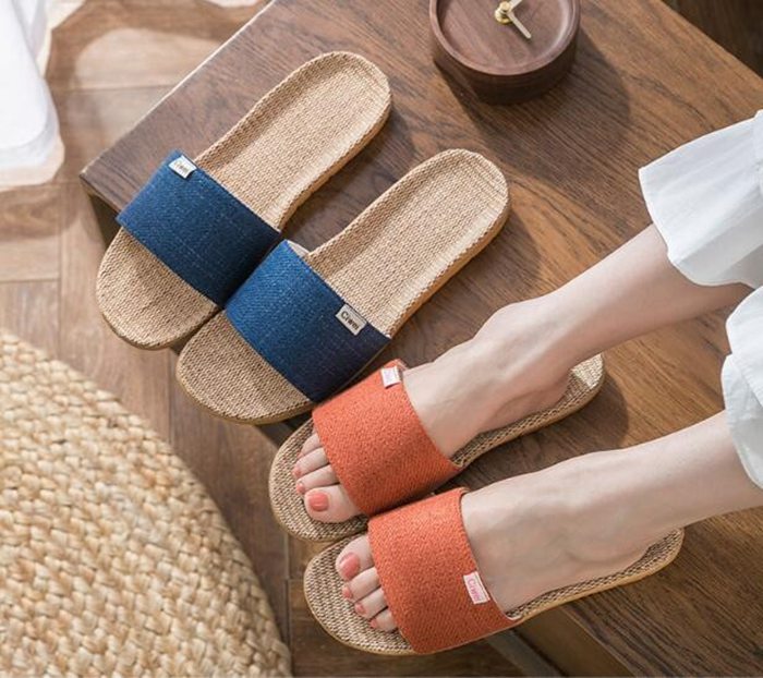 Rakuten - 麻 スリッパ ルームシューズ 室内 春 夏 メンズ レディース 麻スリッパ ジュート サンダル 涼しい 蒸れない おしゃれ かわいい リネン 5カラー 春用 夏用 秋用 洗える 来客用