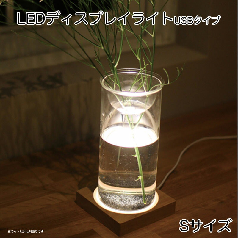 LED ディスプレイ ライト USB タイプ 【Sサイズ】 1辺10cm SPICE OF LIFE コースター型 照明 電気 ライトライトアップ スポットライト 光 コレクション 花瓶 フィギュア 電池交換不要 【離島 沖縄除く送料無料】USB接続 おしゃれ クリスマス 癒し