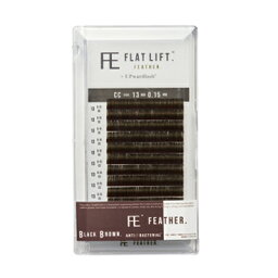 【RLASH】FLAT LIFT FEATHER BLACK-BROWN Cカール 0.15mm×12mm