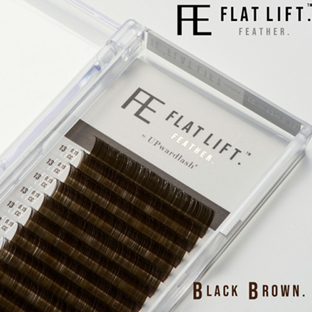 【RLASH】FLAT LIFT FEATHER BLACK-BROWN Jカール 0.15mm 7-15mm サイズMix