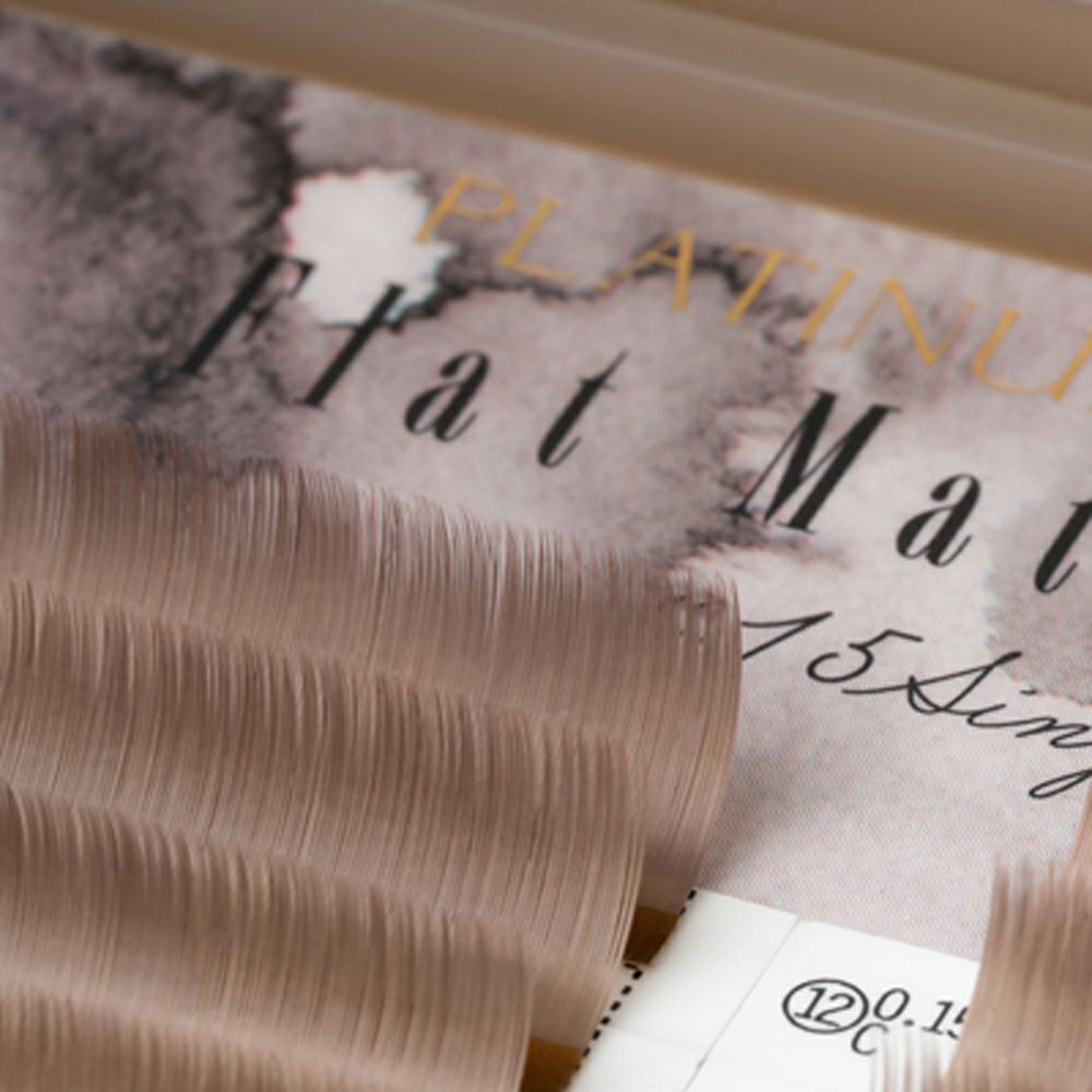 【Miss eye d'or】フラットマットラッシュグレージュ Jカール 0.15mm×12mm