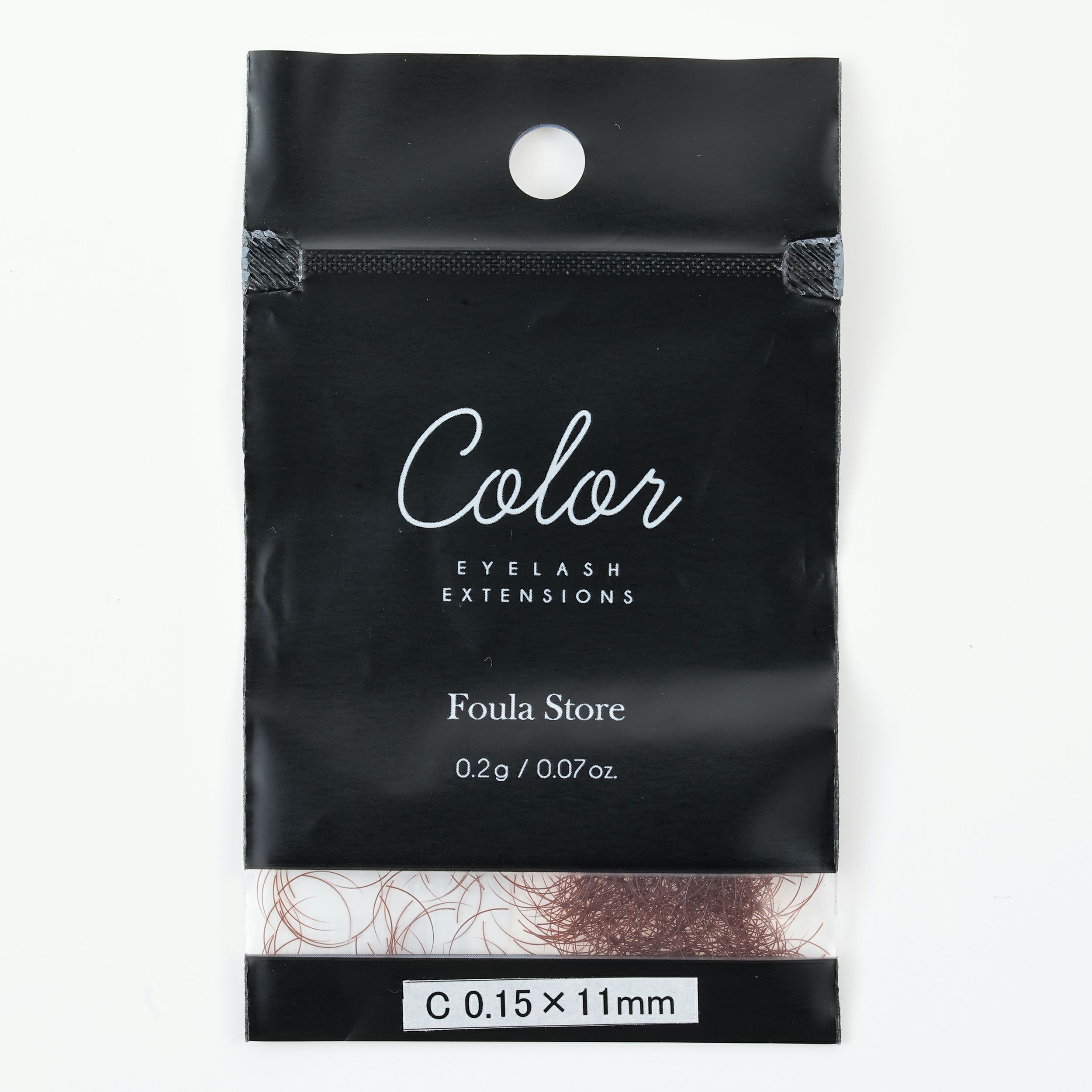 【Foula】カラーエクステ バラ オレンジブラウン 0.2g Jカール 0.10mm 下まつげ