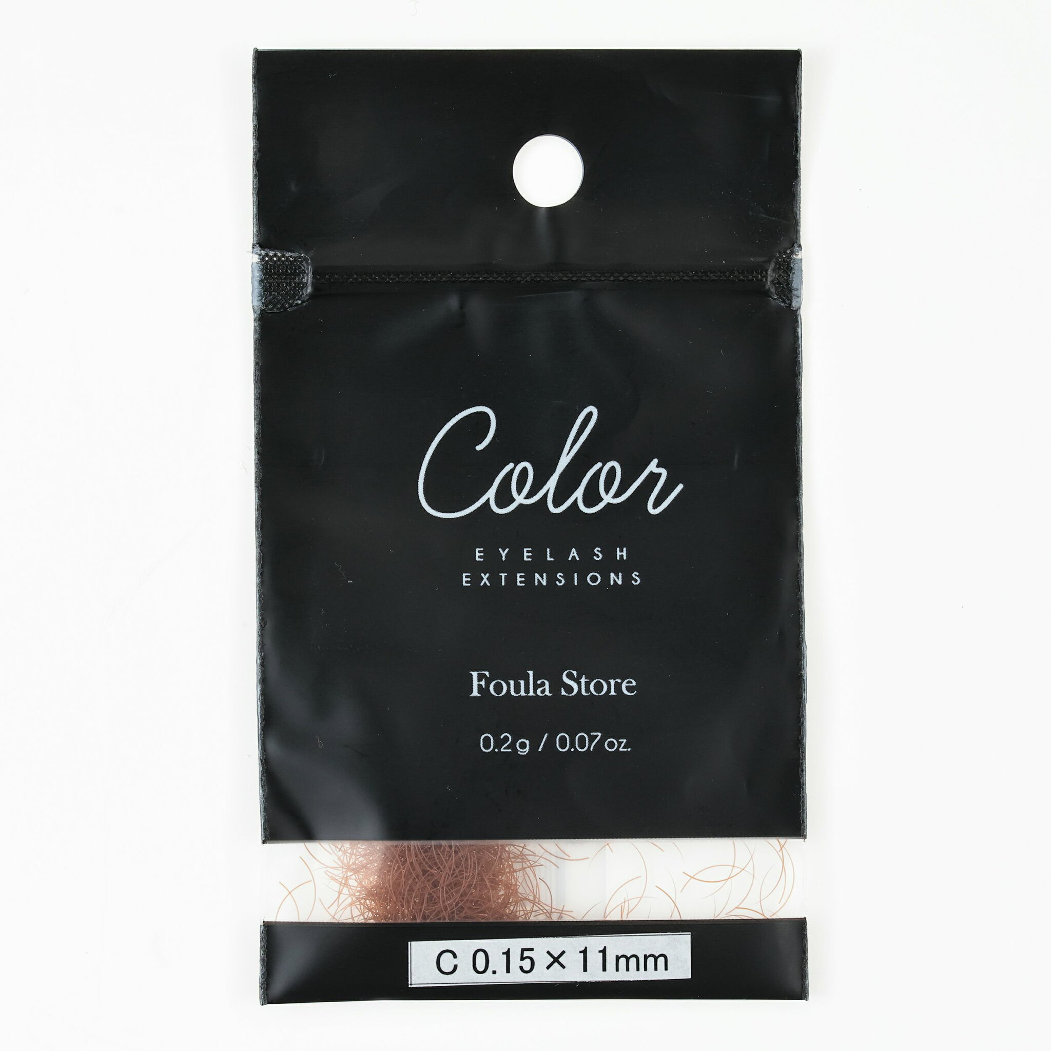 【Foula】カラーエクステ バラ ブラウン 0.2g Cカール 0.10mm×12mm