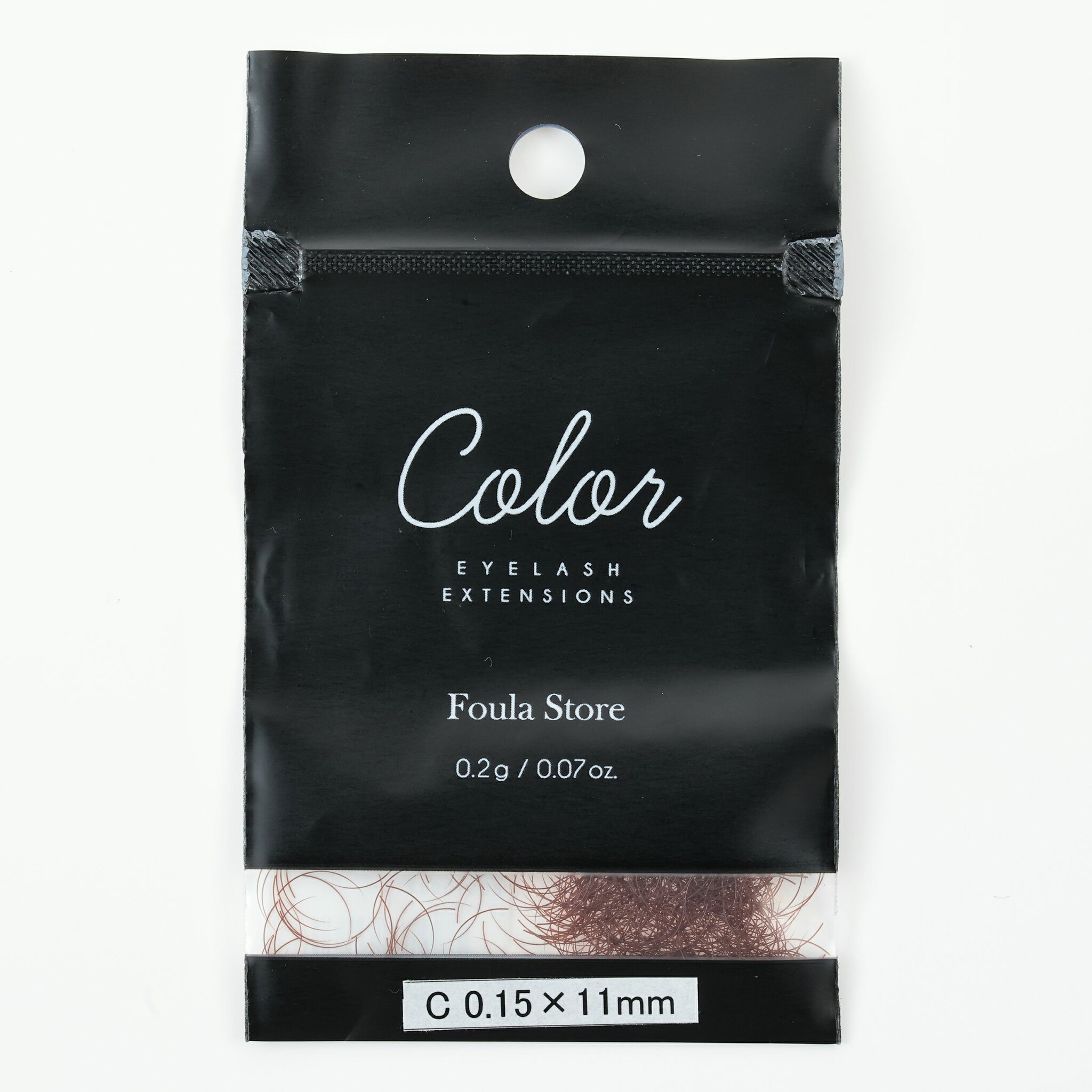 【Foula】カラーエクステ バラ オレンジブラウン 0.2g Jカール 0.15mm 下まつげ