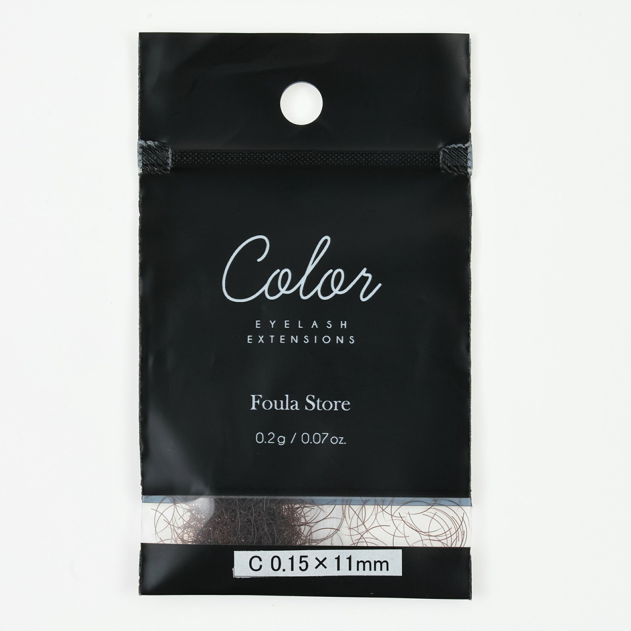 【Foula】カラーエクステ バラ カーキブラウン 0.2g Jカール 0.15mm×12mm