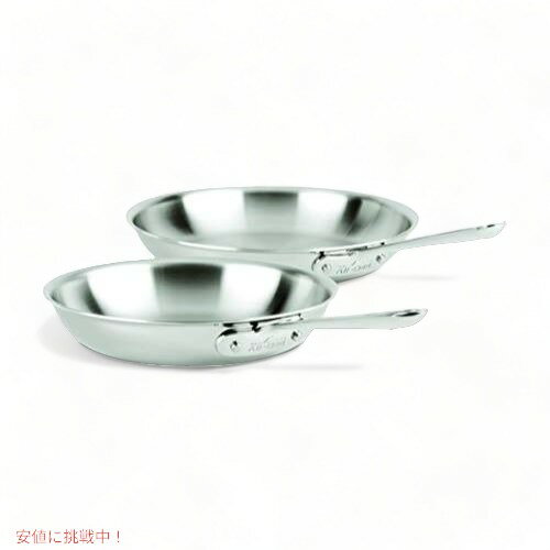 All-Clad D3 Stainless Steel Frying Pan Set, 10 & 12 Inch, Silver 141 F...