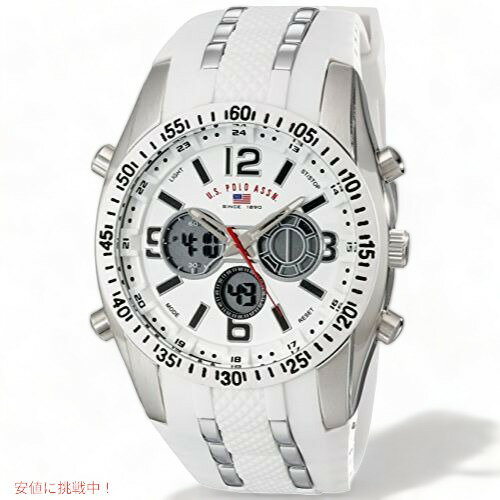 U.S. Polo Assn. Sport Men's US9282 White Analog-Digital Chronograph Wa...