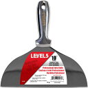 LEVEL5 ステンレス製 一体型オールメタル ジョイント ナイフ ヘラ プロ品質 10インチ(25.4cm) 耐腐食性10" All Stainless Steel Joint Knife - LEVEL5 | Professional Grade Putty Blade, Premium Polished All-MetaLEVEL5ツールは、プロ用にもDIY用にもつくられたプレミアムグレードのツールです。LEVEL5一体型ステンレス ジョイント コンパウンド ナイフは、特許出願中のフルレングスインターナルタングで4点をロボット溶接し、極めて高い耐久性を実現しています。また、ロボット溶接された継ぎ目は鏡面研磨されています。精密なホローグライドにより、ステンレス鋼の刃の途中に適切な屈曲点を設けており、使い始めから刃がしっくりとなじみます。サイズ(約) 24.1x25.4x3.8cm 229.6gアイテムナンバー 5-410※およそのサイズになりますのでご了承ください。人気のアメリカ輸入商品ならアメリカーナ!!