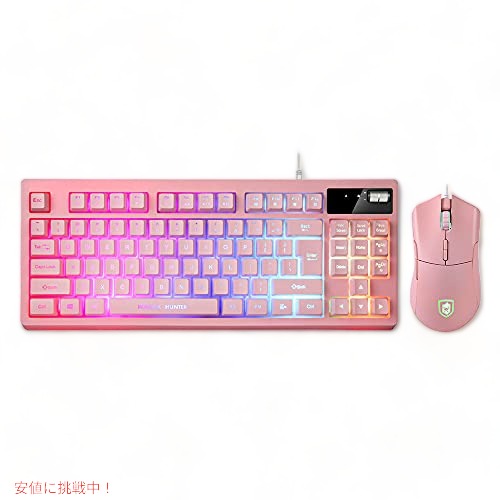 楽天FounderKOLMAX HUNTER RGB ゲーミングキーボード&マウスセット　KO4-Pink
