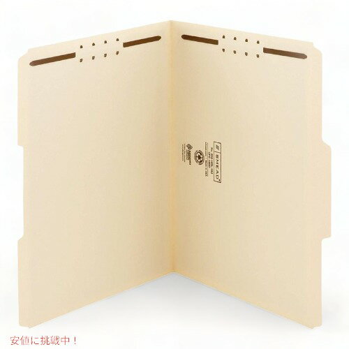 スミード Smead フォルダー 2 ファスナー 1/3 カット アソート トップ タブ レター マニラ 50枚 オフィス 品 Founderがお届け!