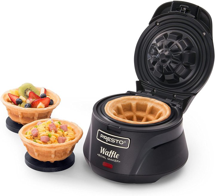 プレスト ベルギーワッフルボウルメーカー ブラック Presto 03500 食べられる器　コーン風　ワッフルメーカー　時短家電 Founderがお届け!