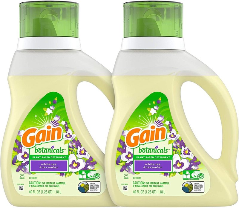ゲイン 液体洗濯洗剤 Gain 植物性 40オンス 2本入 25ロード ホワイトティー＆ラベンダー