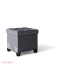 フットスツール オットマン 蓋つき 雑貨入れ 折り畳み Gray Founderがお届け!