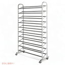 Whitmor 6060-3510 Chrome 50 Pair Shoe Rack キャスター付き 靴 ラック Founderがお届け