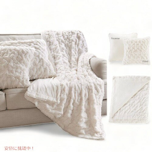 3点setスローブランケット 正方形 ピローカバー Ivory Founderがお届け!